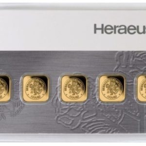 5g Goldbarren Heraeus Multicard (5x 1g)